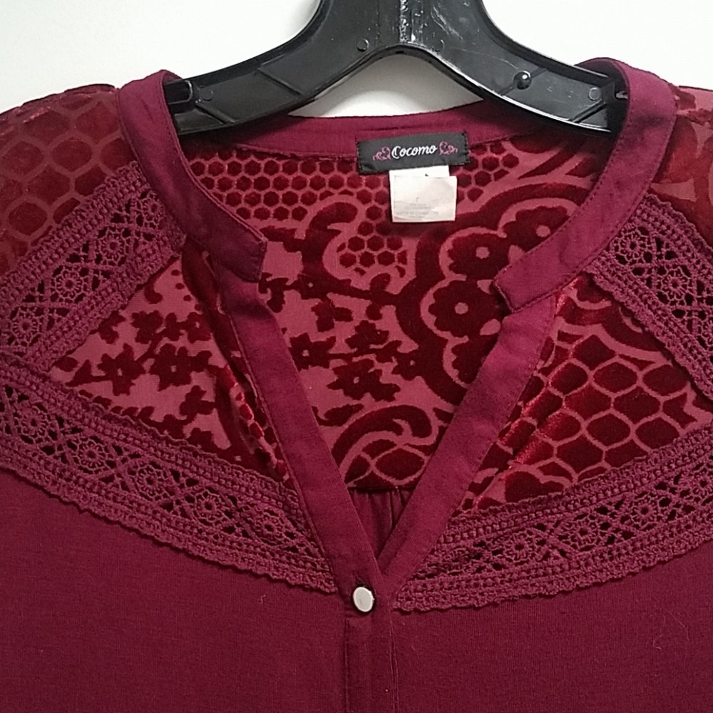 Maroon button up - Picture 2 of 6
